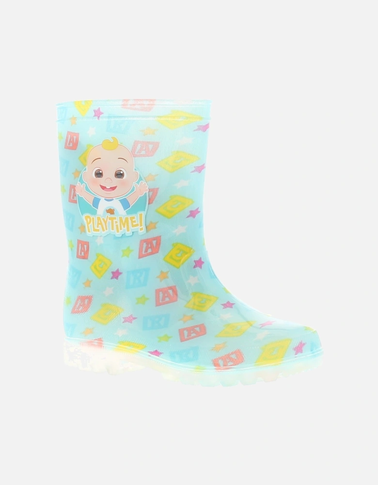 Younger Childrens Wellies Coco Play Blocks Pale blue UK Size