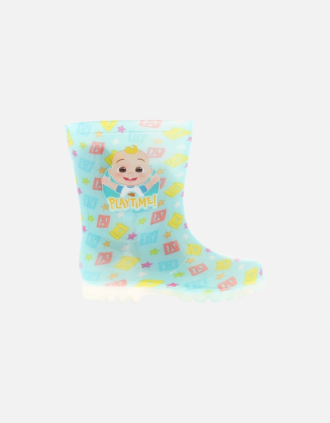 Younger Childrens Wellies Coco Play Blocks Pale blue UK Size