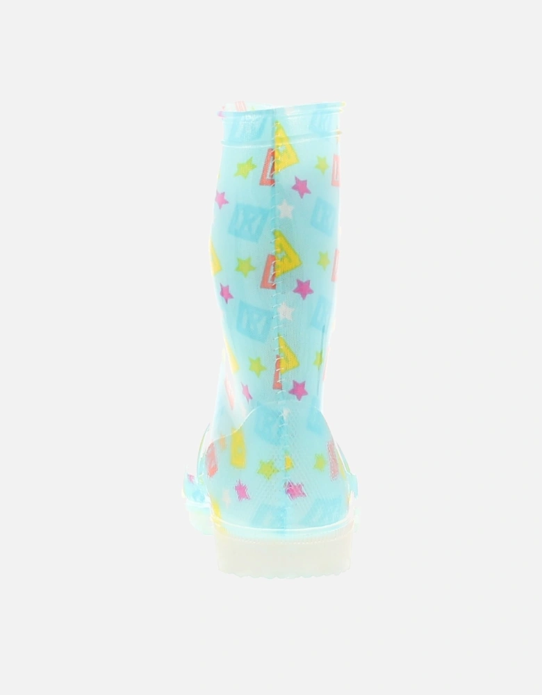 Younger Childrens Wellies Coco Play Blocks Pale blue UK Size