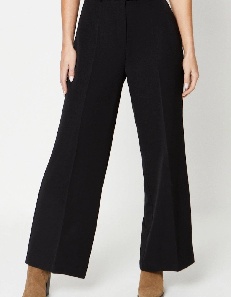 Womens/Ladies High Waist Petite Wide Leg Trousers