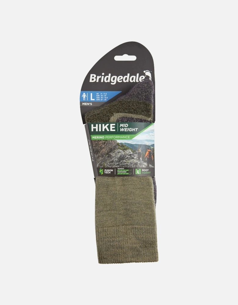 Mens Hike Midweight Merino Performance Walking Socks