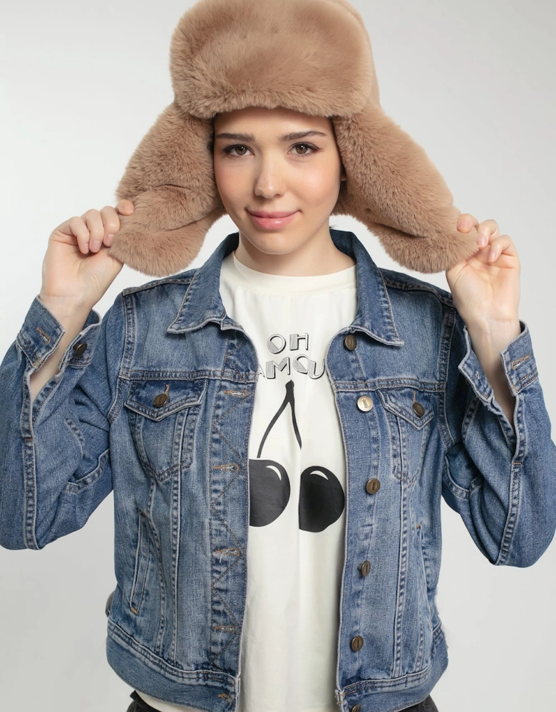 BILLIE FAUX FUR TRAPPER IN CAMEL