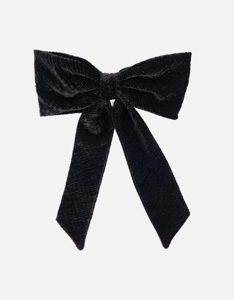 CRINKLE VELVET BOW BLACK