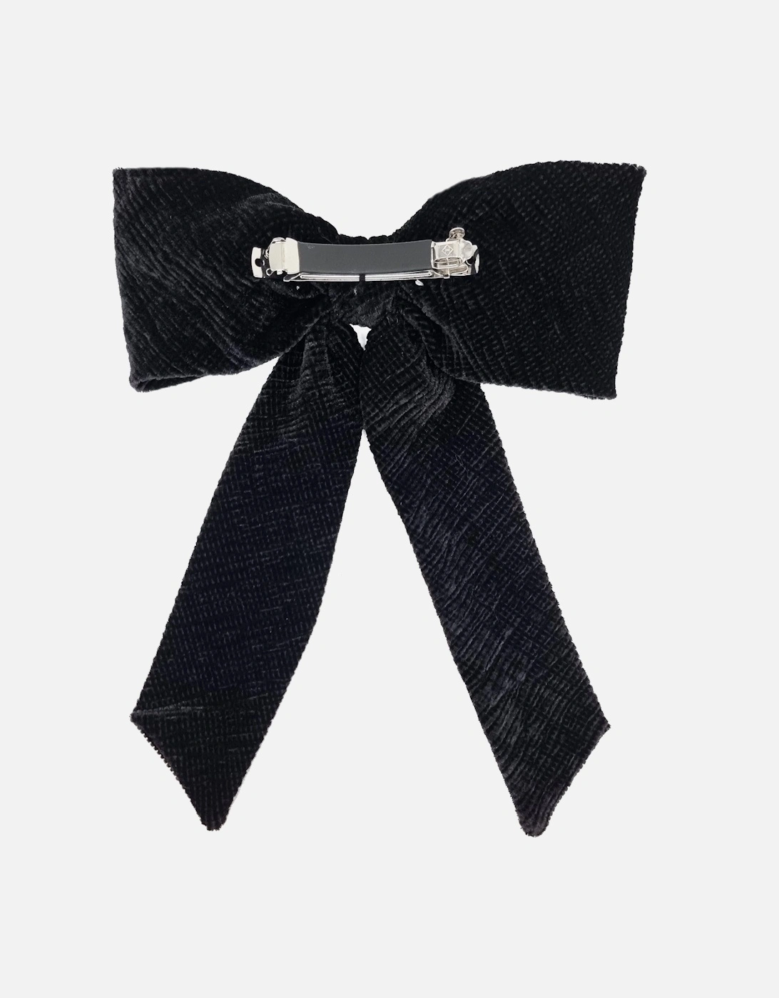 CRINKLE VELVET BOW BLACK