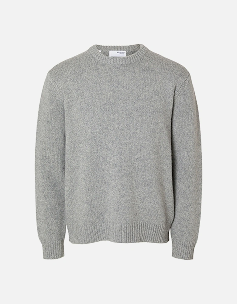 Homme Cody Long Sleeve Relaxed Crew Neck Jumper Light Grey