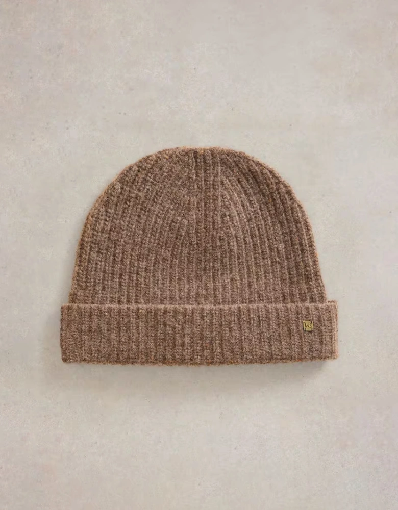 Albie Rib Knit Beanie Mid Brown