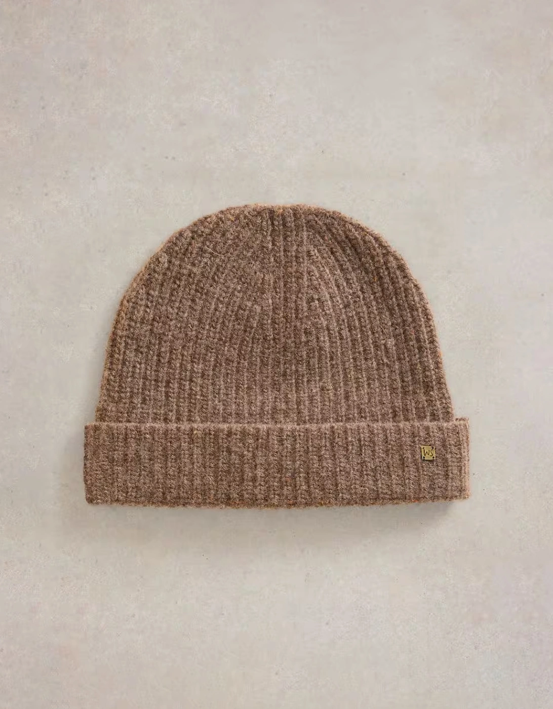 Albie Rib Knit Beanie Mid Brown, 3 of 2