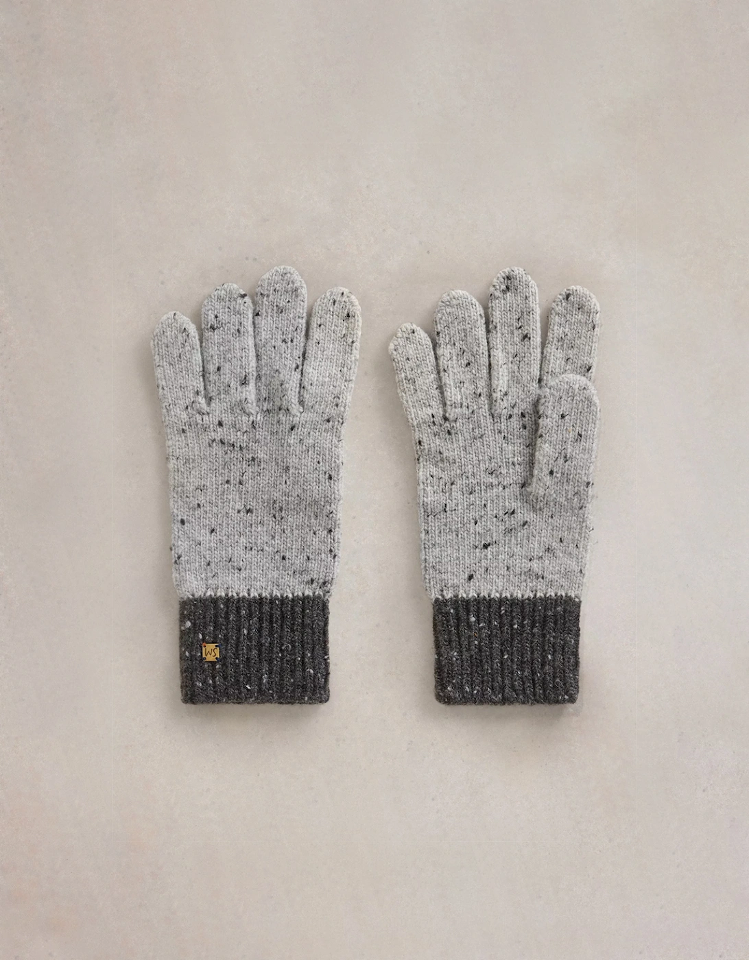 Albie Rib Knit Gloves Grey Multi