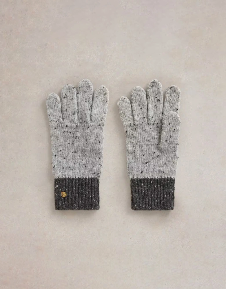 Albie Rib Knit Gloves Grey Multi