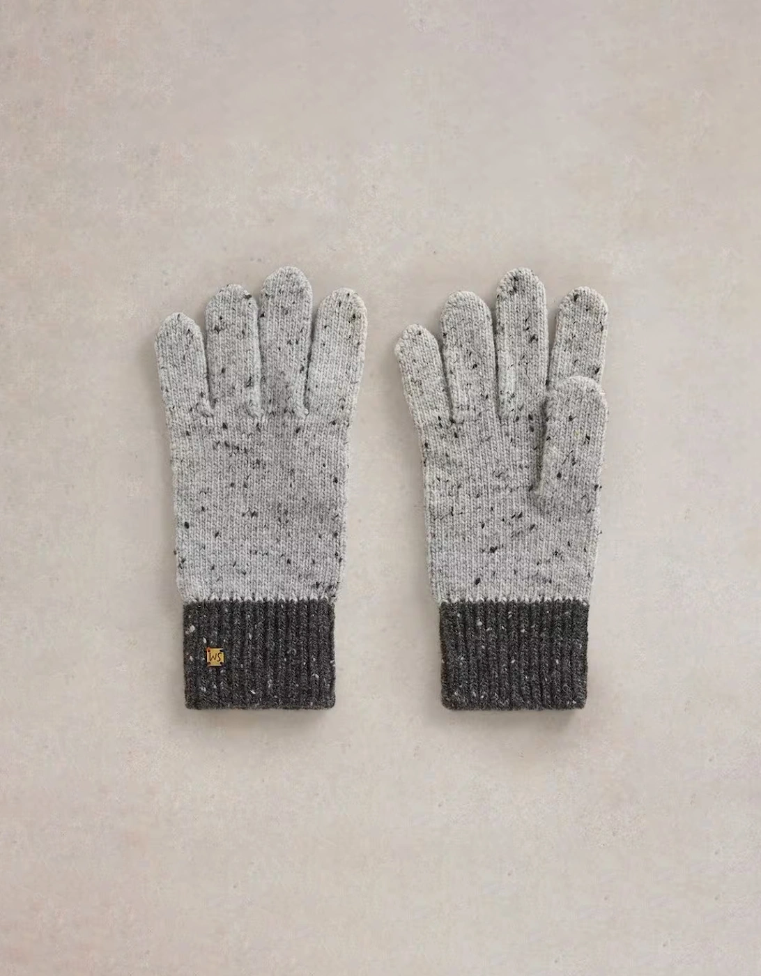 Albie Rib Knit Gloves Grey Multi, 4 of 3