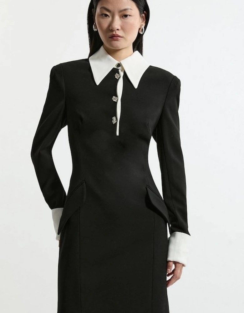 Tall Tailored Crepe Mini Shirt Dress