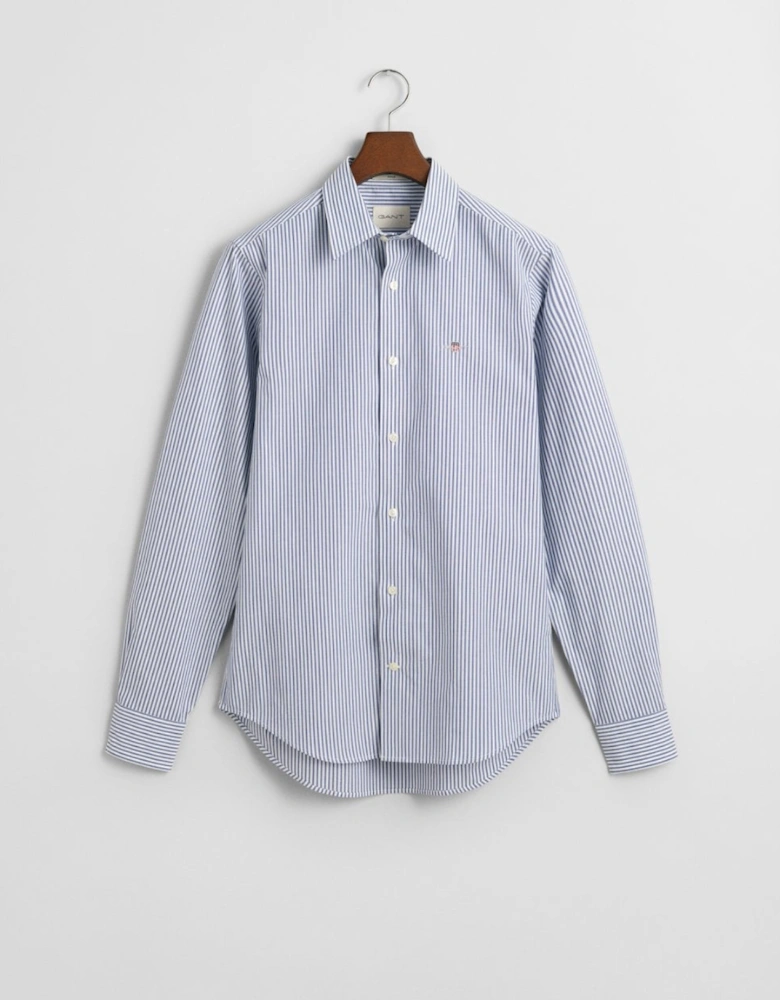 Mens Slim Stretch Poplin Striped Shirt