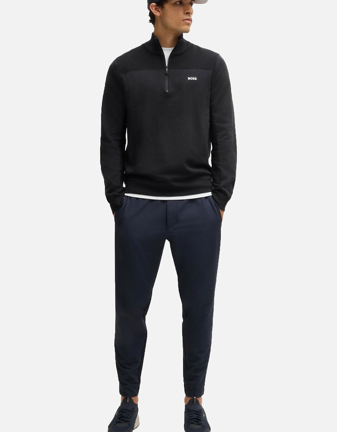 Boss Momentum-x_qz Half Zip Knitwear Dark Blue