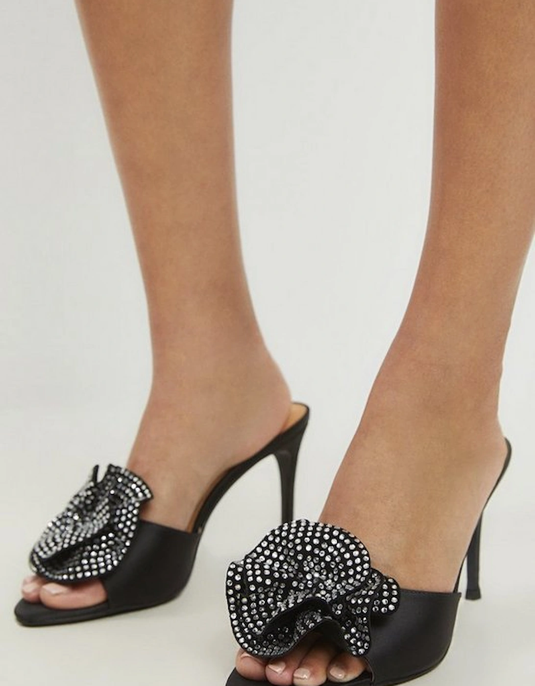 Flower Corsage Stiletto Heel Mule