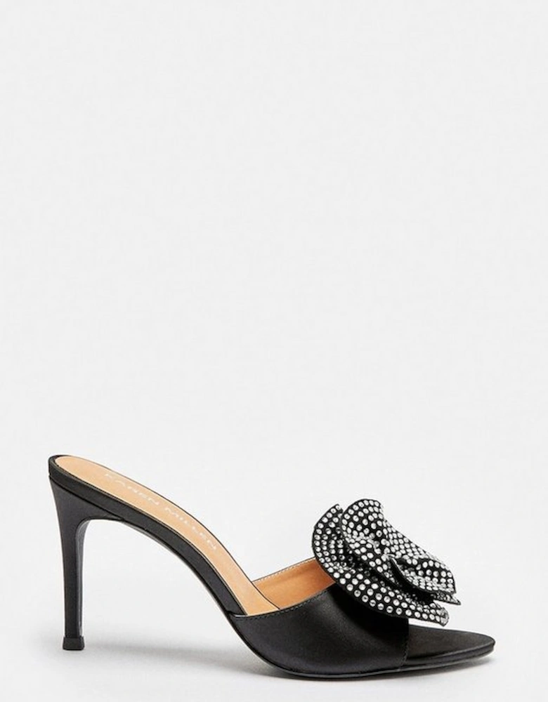Flower Corsage Stiletto Heel Mule