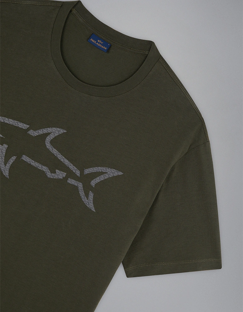 Men's Cotton Jersey T-Shirt with Printed Sharks