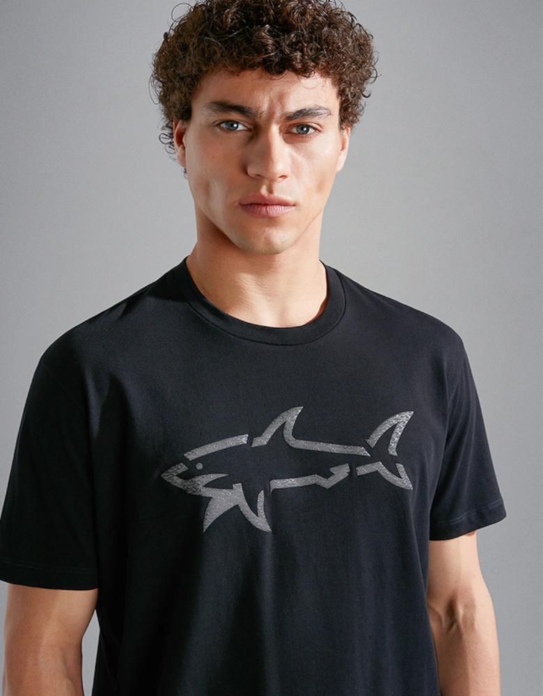 Men's Cotton Jersey T-Shirt with Printed Sharks