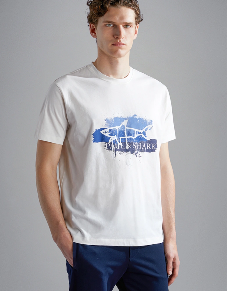 Men's Cotton T-Shirt with Printed Spray