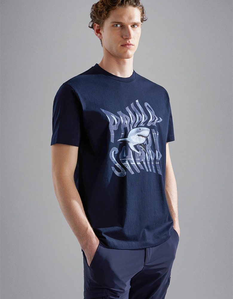 Men's Cotton T-Shirt with Printed Graphics