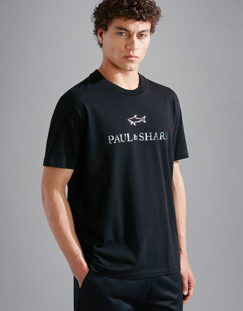 Men's Cotton Jersey T-Shirt with Printed Logo