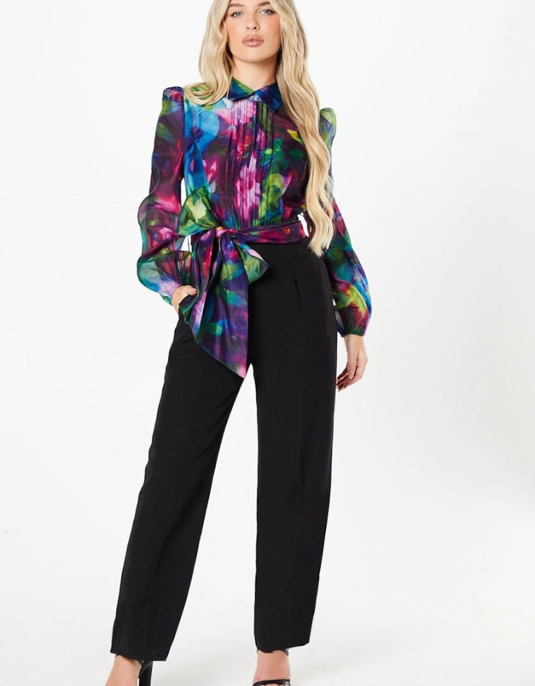 Petite Printed Long Sleeve Wedding Guest Jumpsuit