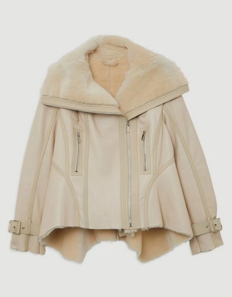 Shearling High Low Jacket