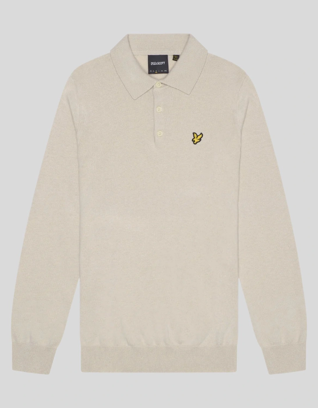 Lyle And Scott Men's Merino Blend Long Sleeve Polo Shirt - Grey - Size: XXL