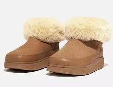 GEN-FF  Mini Double-Faced Shearling Boots Tan