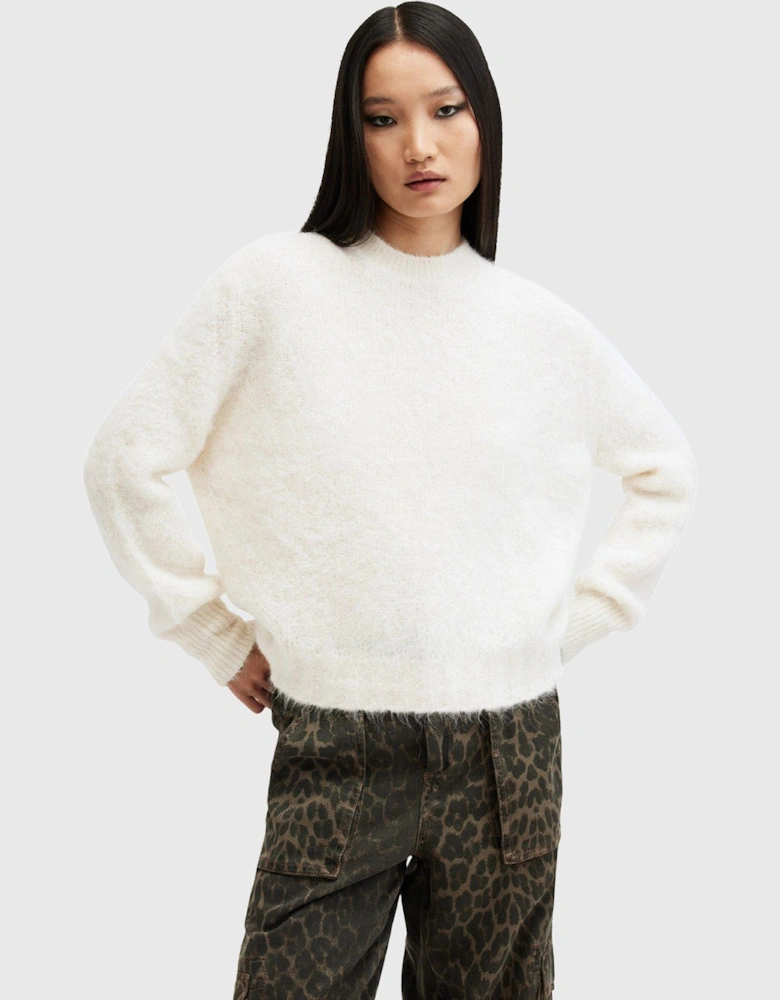 Vortex Crew Neck Relaxed Fit Jumper - White