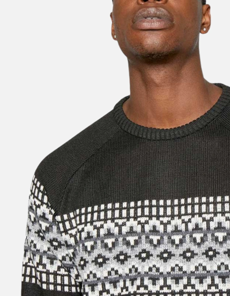 Mens Pullover Jumper Funnel Neck Knitted Top Warm Christmas Sweaters