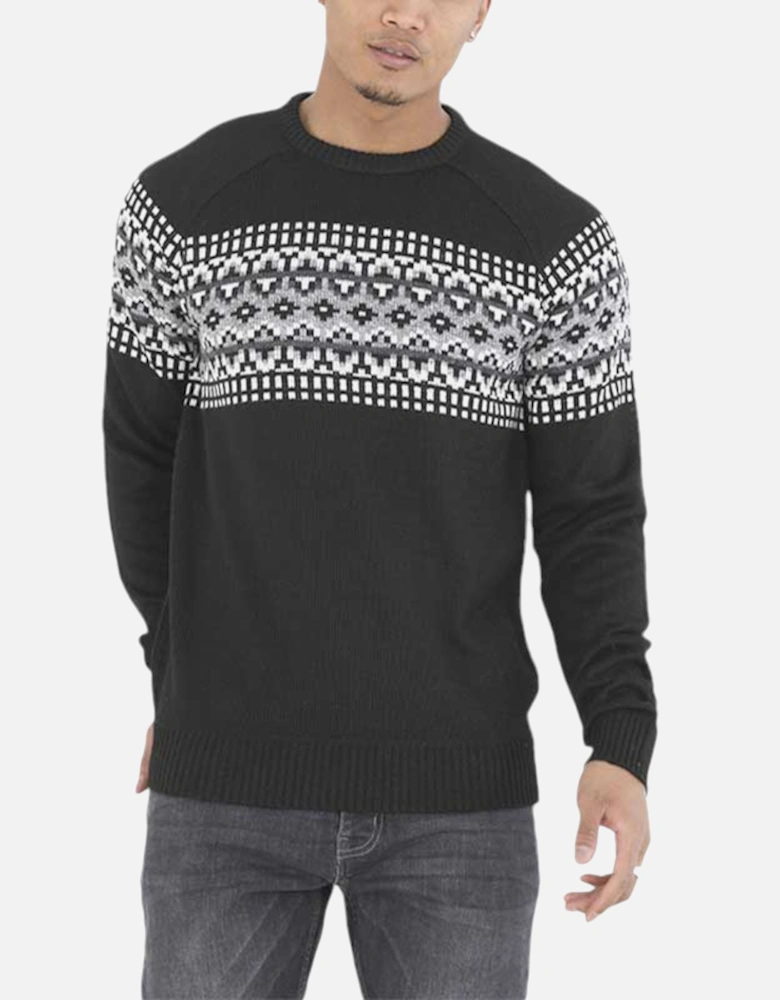 Mens Pullover Jumper Long Sleeve Crew Neck Sweater Plain Casual Top