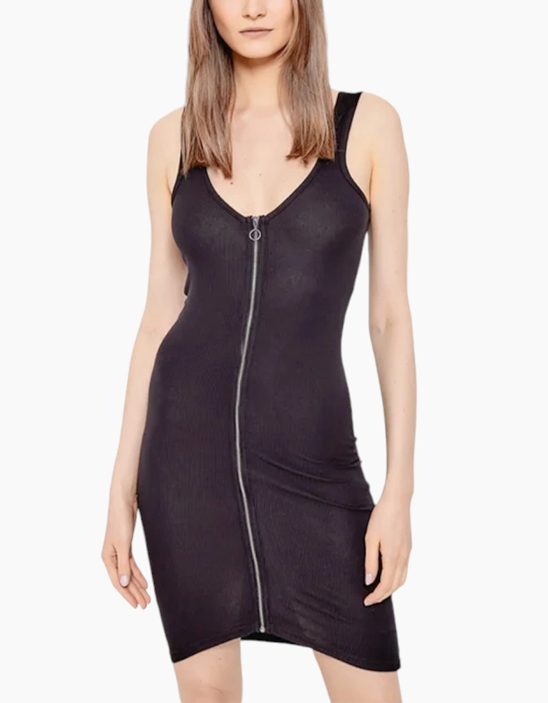 Brave Soul Women's BRAVE SOUL Womens Dress Sleeveless Tops Party Club Sexy Bodycon Midi Tank Dress - Black