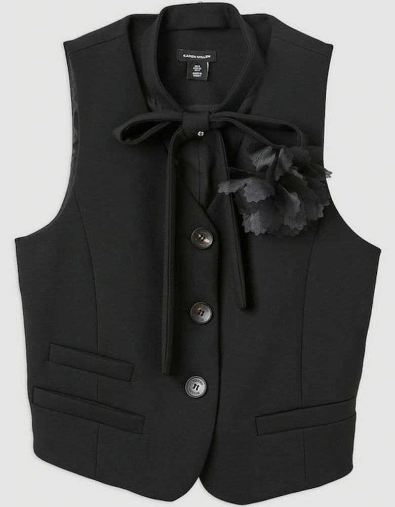 The Founder Compact Stretch Neck Tie Detailed Rosette Waistcoat