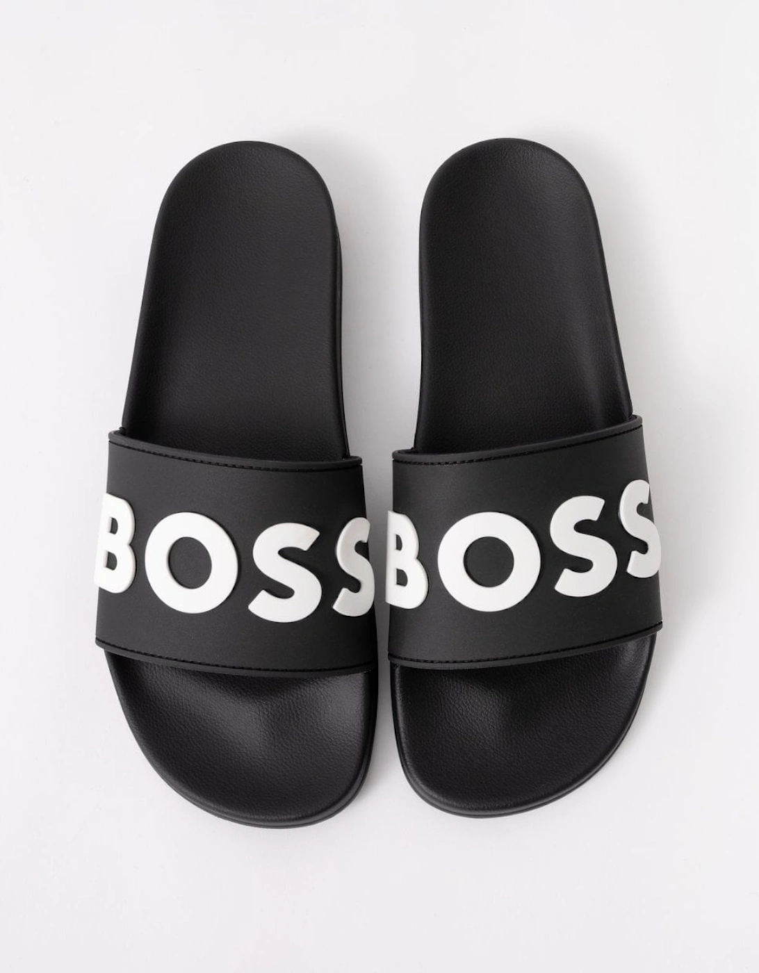 BOSS Orange Kirk Mens Italian-Made Slides with Raised Logo