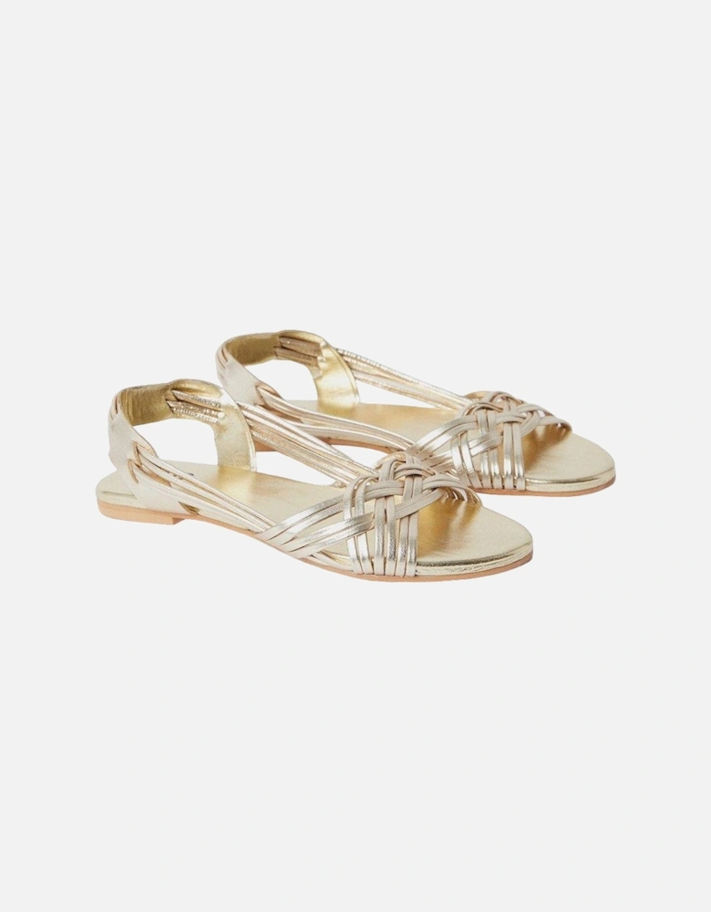 Womens/Ladies Jocelyn Plaited Leather Flat Sandals