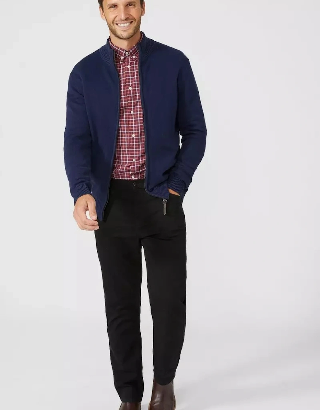 Mens Premium Cotton Full Zip Jumper