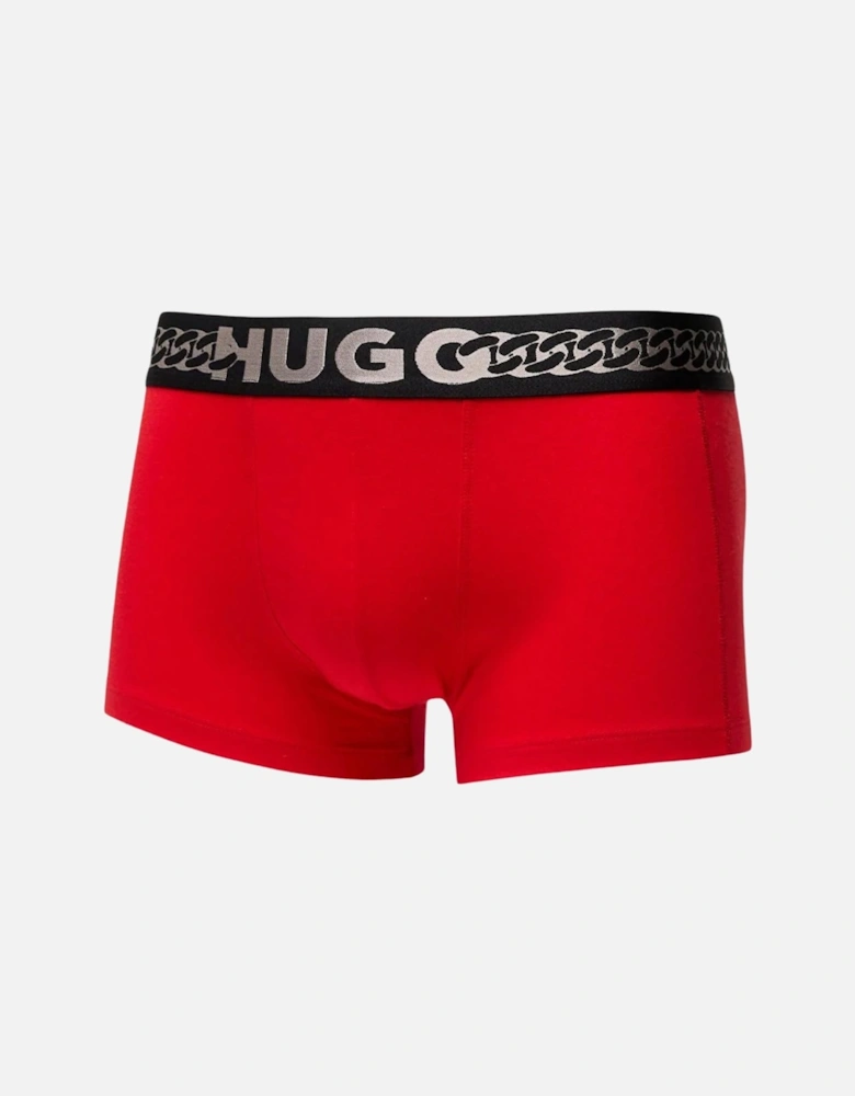 3-Pack Metallic Waistband Boxer Trunks Gift Set, Black/red w/ silver