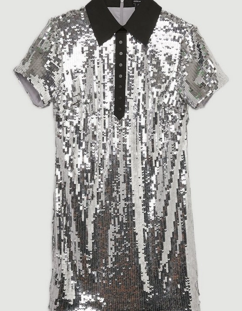 Tux Sequin Woven Mini Dress