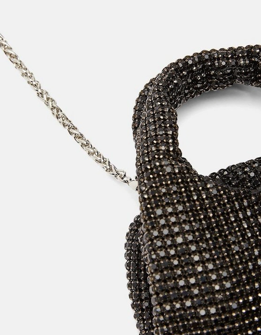 Premium Crystal Embellished Slouchy Bucket Bag