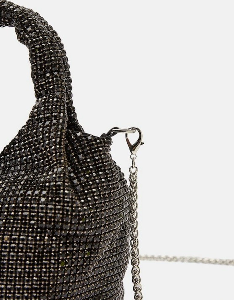 Premium Crystal Embellished Slouchy Bucket Bag