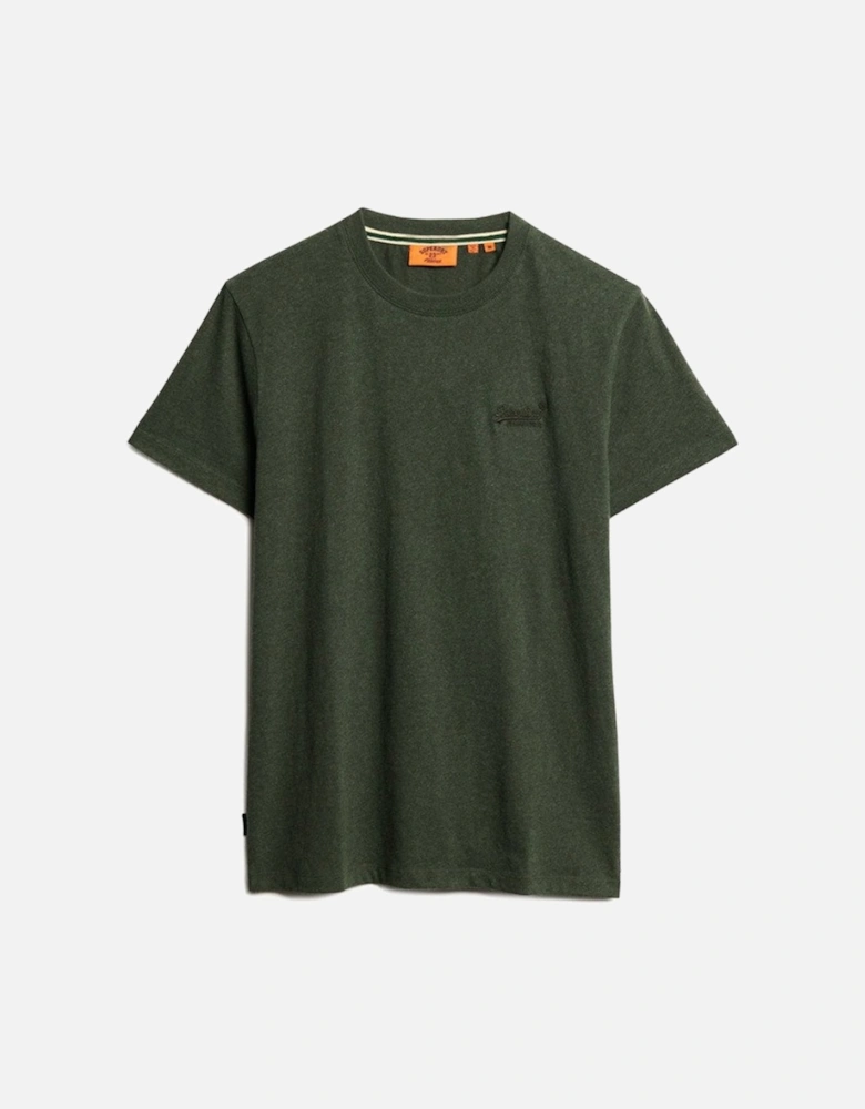 Men's Essential Logo Embroidered Tee Deep Forest Green Marl