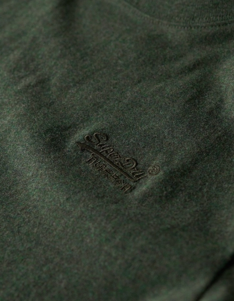 Men's Essential Logo Embroidered Tee Deep Forest Green Marl