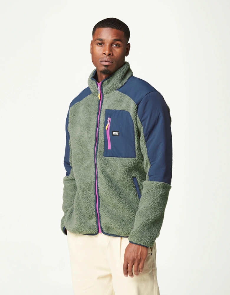 Men's Quilchena Zip Fleece Green Spray Dark Blue