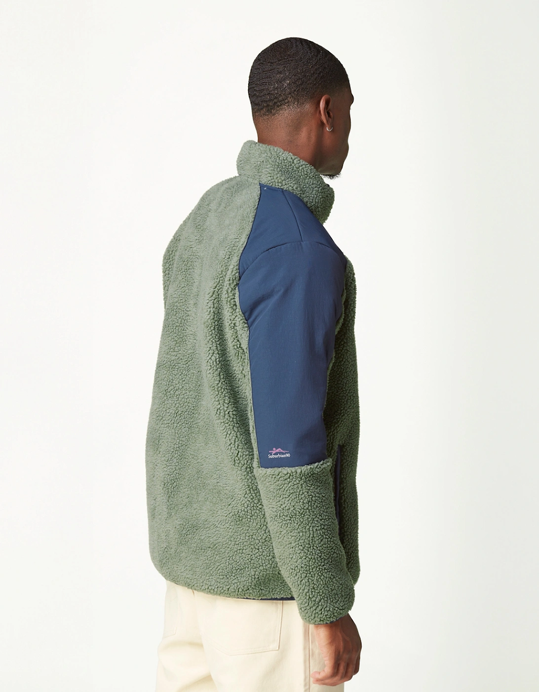 Men's Quilchena Zip Fleece Green Spray Dark Blue