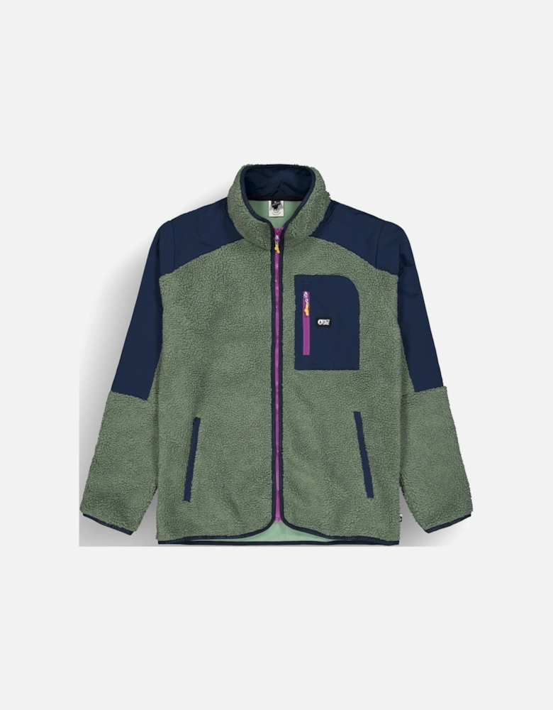 Men's Quilchena Zip Fleece Green Spray Dark Blue