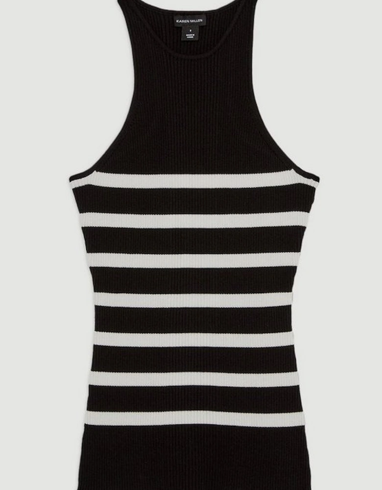 Viscose Blend Rib Knit Racer Vest