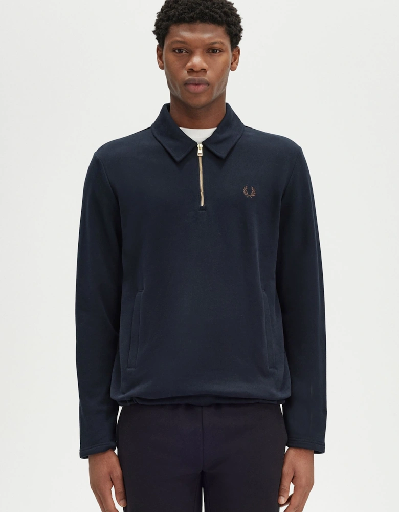 M8618 Half Zip Smock Sweatshirt Navy
