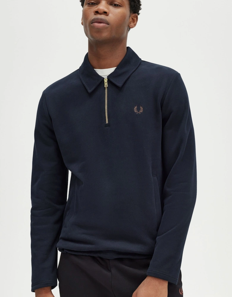 M8618 Half Zip Smock Sweatshirt Navy