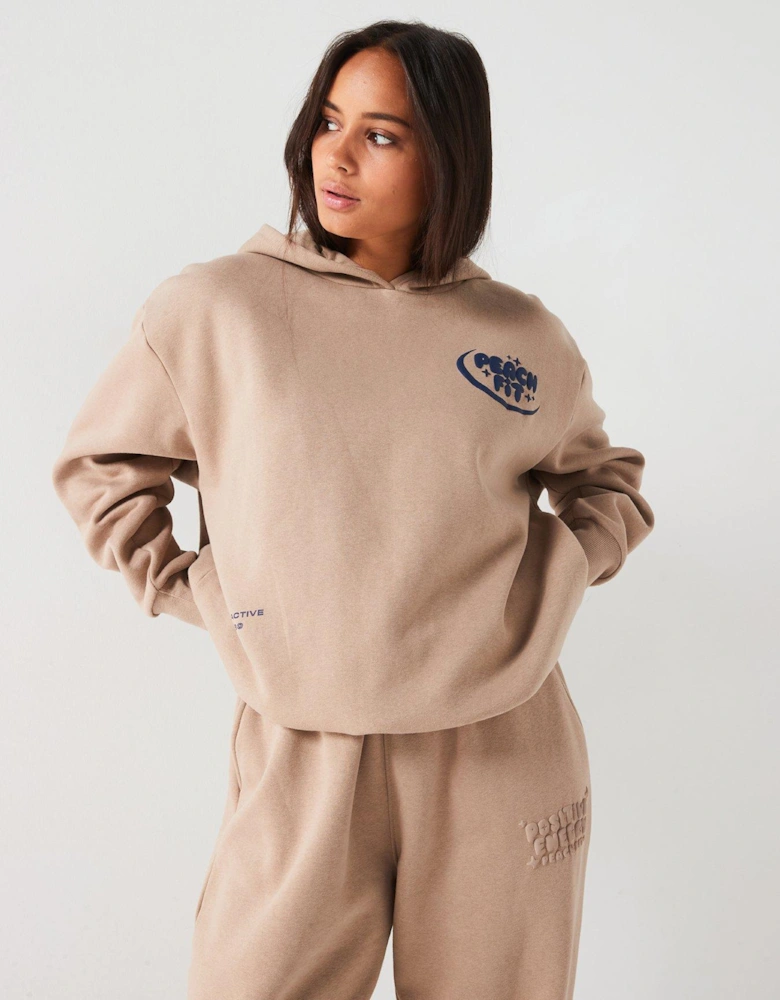 Womens Celestial Oversized Hoodie - Brown