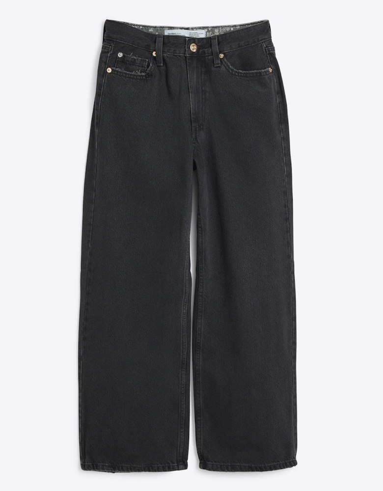 Petite Relaxed Straight Jeans - Black